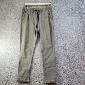 Shinestar Trouser Mens L White Black Houndstooth Straight Leg Classic Drawstring